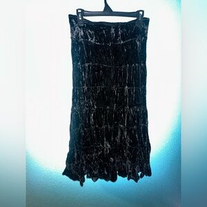 Elegant Black Velvet Maxi Skirt
